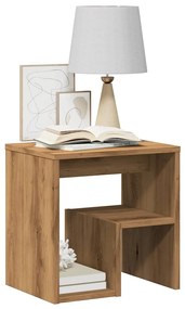 Comodini 2pz Rovere Artigianale 40x30x40 Cm İn Truciolato /