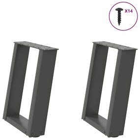 Gambe Tavolino Caffè A U 2 Pz Antracite 38x(42-43) Cm Acciaio /