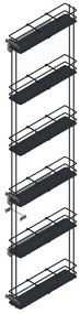 Cesto di carico per mobile alto estraibile da avvitare in acciaio antracite L 11.5 x H 184.5 x P 47.5 cm