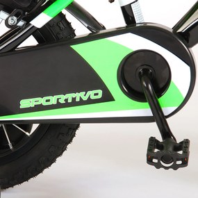 Bicicletta per Bambini 14" Stabilizzatori e Freni Caliper Verde...