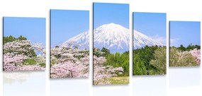 Quadri 5 pezzi – Vulcano Fuji