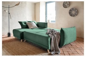 Divano letto in velluto a coste verde (variabile) Lazy Lukka - Miuform