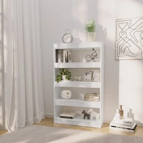 Libreria/divisorio bianco lucido 80x30x135 cm in truciolato