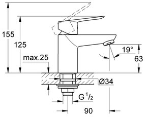 GROHE 32857000 - Miscelatore monocomando BAULOOP DN 15 cromato lucido