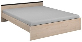 SALDI -  Letto con vani portaoggetti 160 x 200 cm 2 cassetti e 1 nicchia Naturale - PABLO