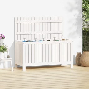 Contenitore Da Giardino Bianco 115x49x60 Cm Legno Massello Pino /