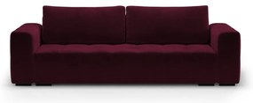 Divano letto in velluto rosso scuro Luca - Milo Casa