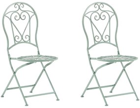 Set di 2 sedie da giardino pieghevoli in metallo verde TRENTO Beliani