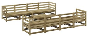 Set divani da giardino 9 pz in legno impregnato di pino