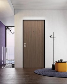 Pannello per porta blindata rivestito melamina marrone L 100  x H 213 cm, Sp 6 mm