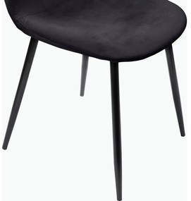 Sedie da pranzo grigio scuro in velluto set di 4 pz Monza - Støraa