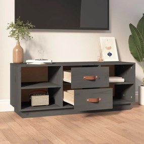 Mobile porta tv grigio 100x34x40 cm in legno massello di pino