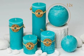 BLEU - set di 12 candele sferiche profumate 10 cm