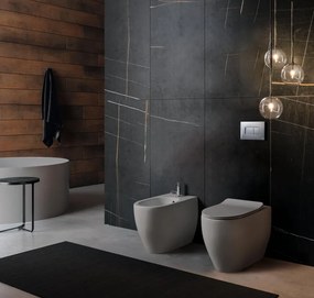 Vaso WC filomuro KERASAN flo, sedile escluso P 53 x L 37 x H 43.5 cm opaco