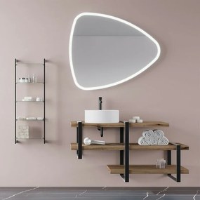 Mensola per lavabo dappoggio 100 cm in legno rovere naturale Linea