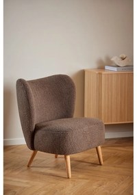 Poltrona marrone in tessuto bouclé Elmont - Actona