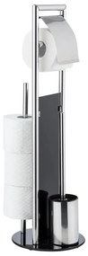 WENKO 24075800 - Set WC RAVINA 20x707 cm acciaio inossidabile/argento/nero
