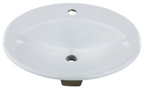 Lavabo da appoggio Bjoux ovale in porcellana L 56 x P 48 x H 19.5 cm bianco