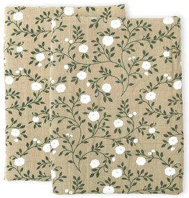 A Little Lovely Company - panni in mussola, blossom - dark sage - 2 pezzi