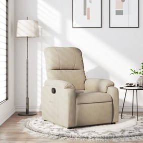 Poltrona Reclinabile Crema İn Tessuto Di Microfibra /