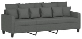 Set di divani 2 pz con cuscini grigio scuro in tessuto