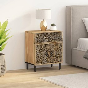 Comodino 50x33x60 Cm İn Legno Massello Di Mango /