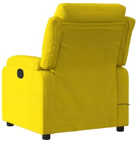 Poltrona massaggiante reclinabile elettrica gialla velluto