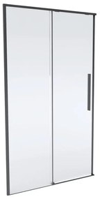 Porta doccia scorrevole Fit, L 98-100 cm x H 200 cm x SP 8 mm, profilo nero