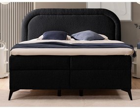 Letto boxspring nero con contenitore 200x200 cm Ornes – Ropez