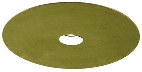 Paralume piatto in velluto verde con oro 45 cm