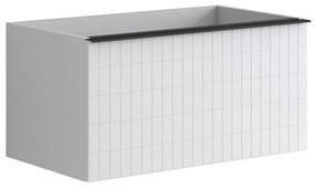 Mobile da bagno sotto lavabo Pixel grid bianco laccato L 80 x H 40 x P 45.5 cm 2 cassetti, lavabo non incluso