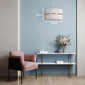 Duolla - Lampadario a sospensione con filo DUO 1xE27/15W/230V diametro 40 cm color crema/oro