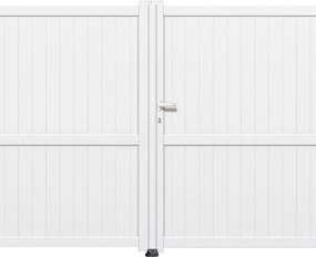 Cancello manuale a braccio articolato e a martinetto Matisse battente GARDENGATE in alluminio bianco, apertura a destra, L 350 x H 179.6 cm, serratura manuale