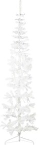 Albero Natale Artificiale Sottile A Metà Supporto Bianco 240 Cm /
