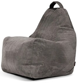 Puof a sacco grigio scuro con rivestimento in velluto a coste Play Amuse – SLOWDOWN