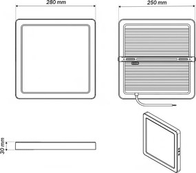 Plafoniera LED Quadrata 24W 285x285mm CCT Bianco Variabile - LEDISENS Colore Bianco Variabile CCT