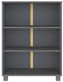 Libreria Hamar Grigio Scuro 85x35x112 Cm Legno Massello Di Pino /