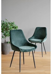 Set di 2 sedie da pranzo in velluto verde scuro Sierra - Rowico