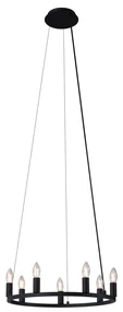 Lampada a sospensione industriale nera a 7 luci - Knight
