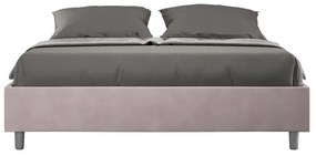 Letto matrimoniale e rete 160x200 in microfibra glicine Azelia
