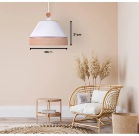 Duolla - Lampadario a sospensione con filo AVIGNON 1xE27/15W/230V diametro 50 cm bianco/marrone