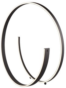 Lampada da terra a LED nera con controllo vocale/app con paralume in metallo (altezza 75 cm) Cinardi - CINQUE