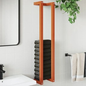 Portasciugamani Marrone Cera 23x18x110cm Legno Massello Di Pino /