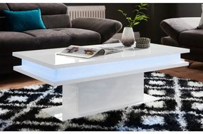 Tavolino da caffè moderno con luce led bianco lucido: LITTLE BIG