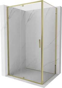 Mexen Exo cabina doccia con porta a battente 150 x 100 cm, trasparente, oro - 819-150-100-50-00