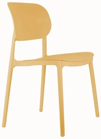 Sedia da pranzo gialla in plastica Cheer – Leitmotiv