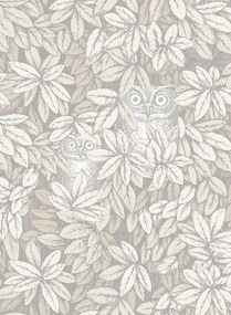 Cole & Son Tapete Foglie e Civette - White