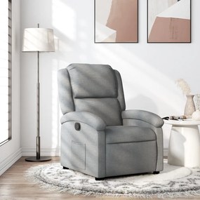 Poltrona Reclinabile İn Tessuto Grigio Chiaro /
