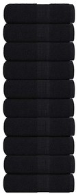 Asciugamani Per Sapone 10 Pz Neri 30x30 Cm 360 G/m² 100% Cotone /