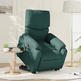 Poltrona Alzapersona Massaggiante Verde Scuro İn Tessuto /